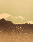 An abstract landscape screen print capturing the quiet majesty of evenings spent high in the mountains.