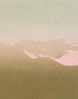 An abstract screen print evoking a landscape bathed in the quiet warmth of evening light.
