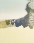 An abstract landscape screen print evoking the expansive beauty of moorland in soft, milky tones.