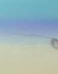 A dreamy abstract landscape screen print evoking a starlit twilight or the serene depths of an underwater realm.