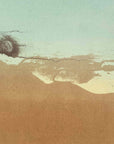 An abstract landscape screen print evoking the expansive and luminous beauty of twilight.
